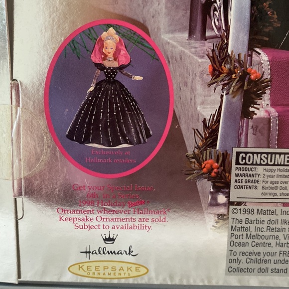 1998 Holiday Barbie NRFB RARE Misprint Box in EXCELLENT condition! NEVER OPENED! - Picture 8 of 16